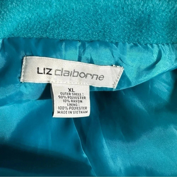 Liz Claiborne XL Teal cropped double breasted plush pea coat‎ - Picture 6 of 6
